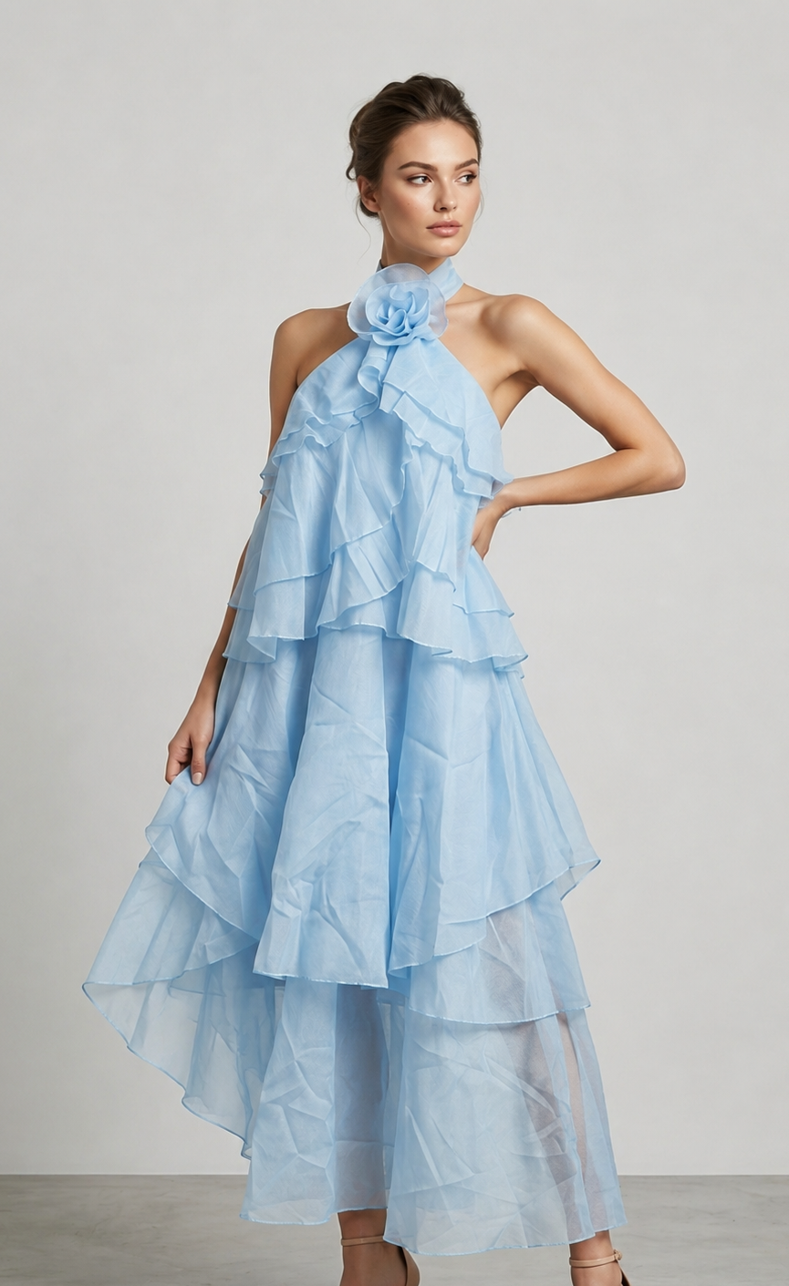 Ruffle Detailed Flowy Dress