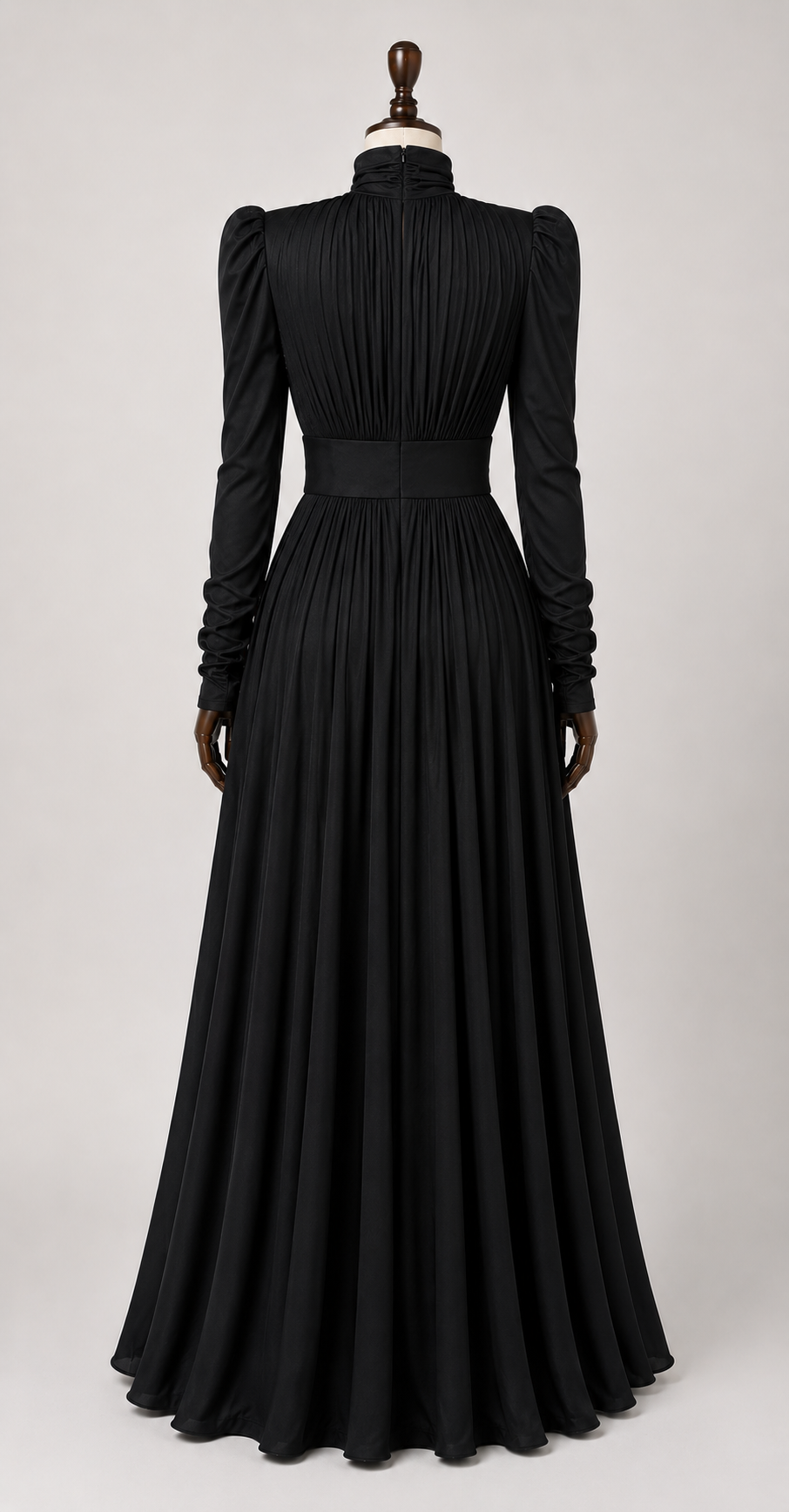 Metallic & Classic High Neck Pleated Maxi Dress Collection