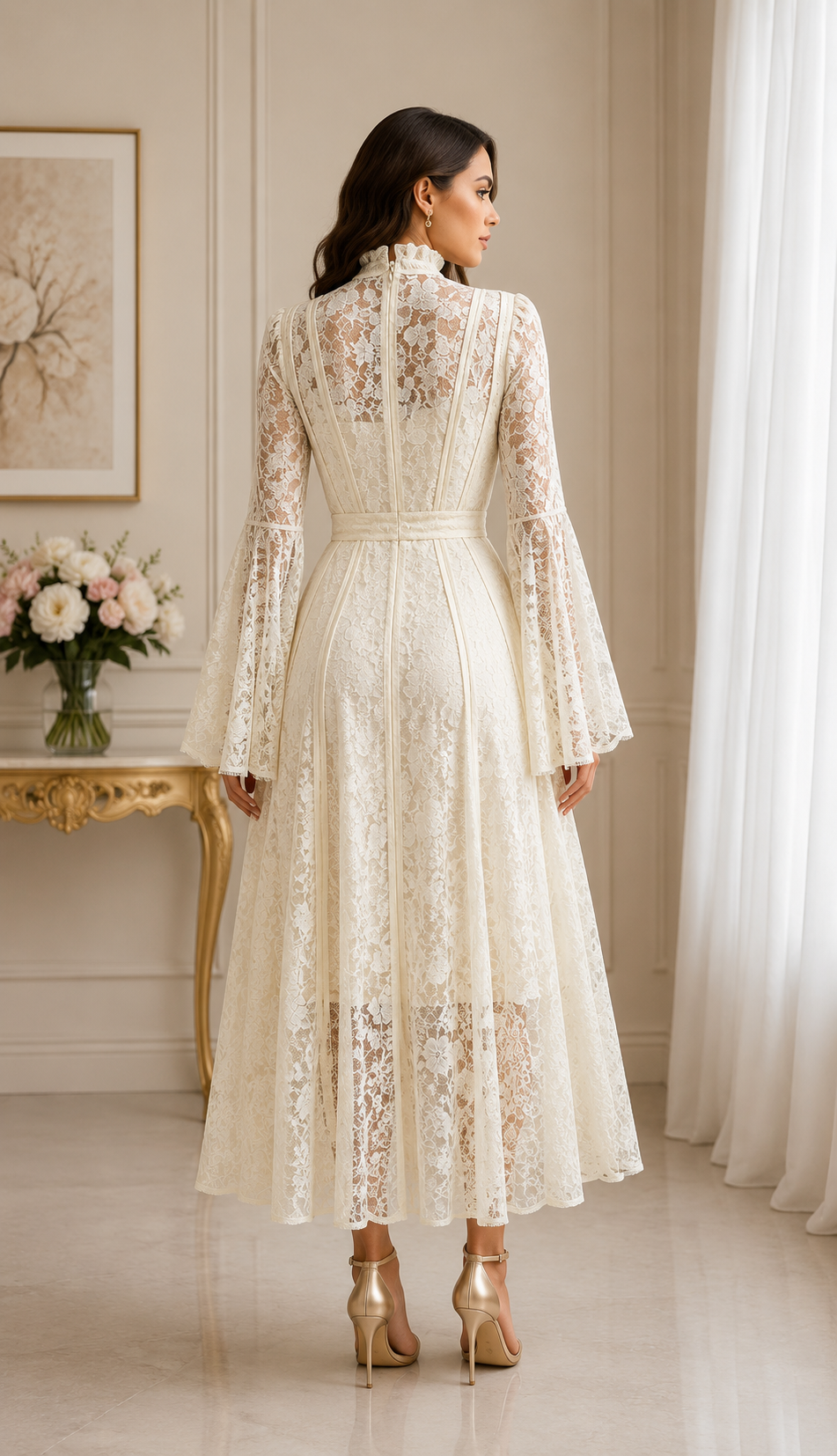 Timeless Vintage Lace Midi Dress