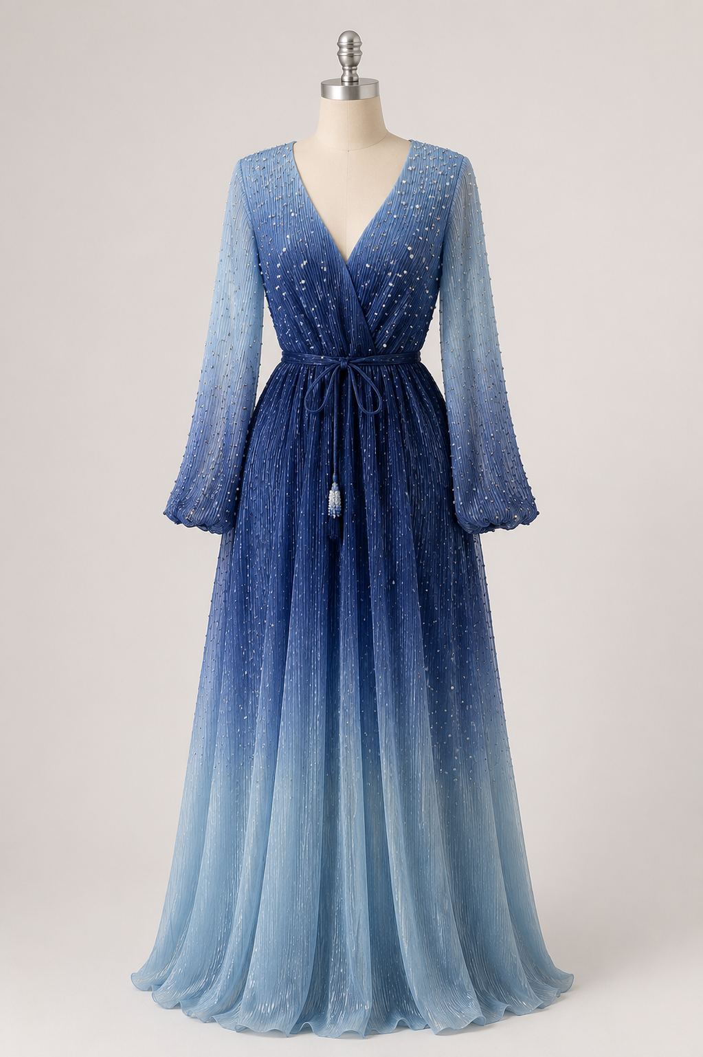 Celestial Ombre Beaded Maxi Dress