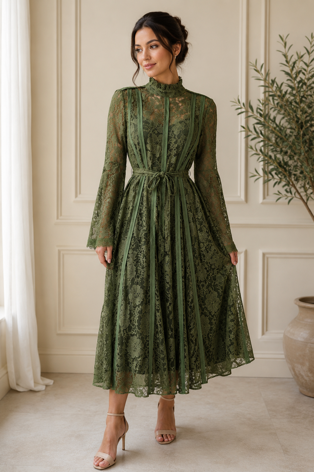 Timeless Vintage Lace Midi Dress