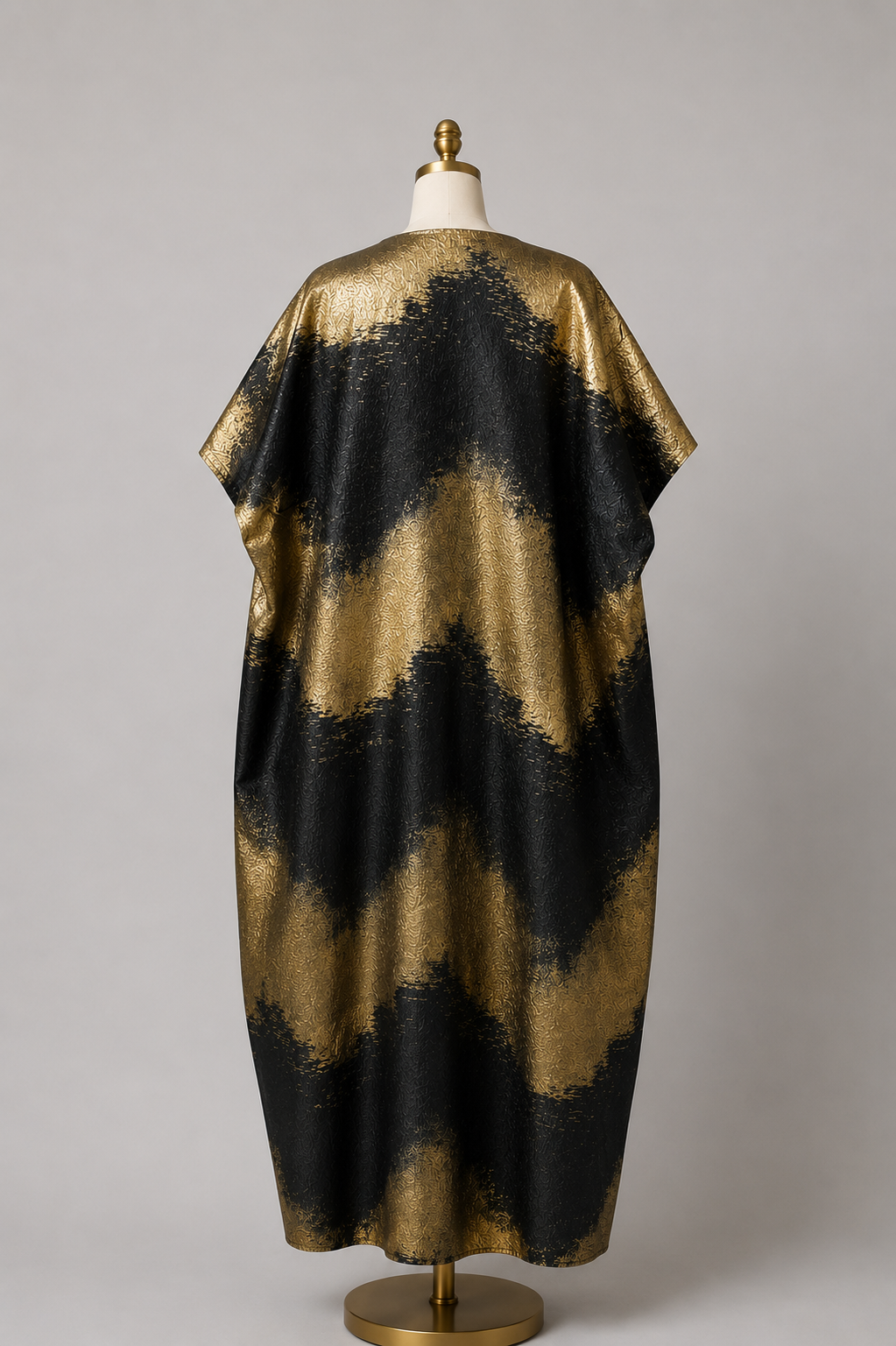 Midnight Gold Metallic Kaftan Dress