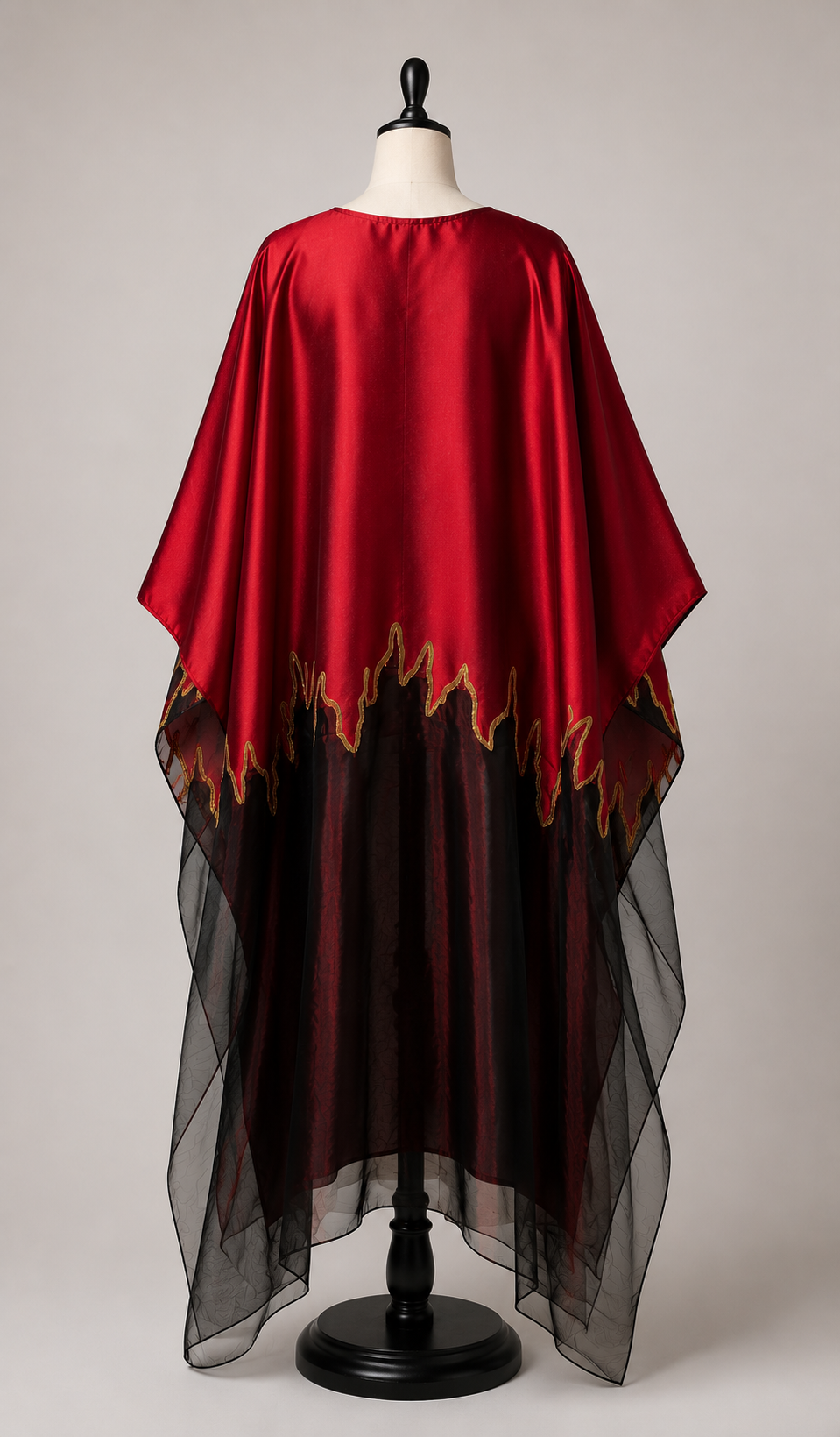 Crimson Ember Silk Kaftan