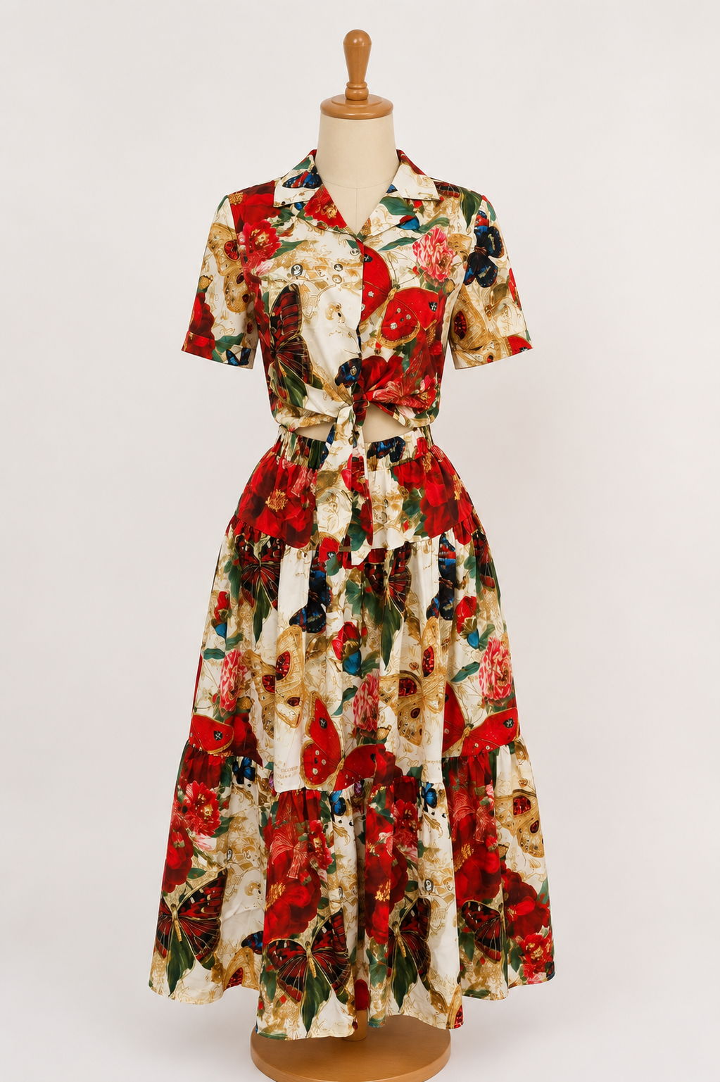 Butterfly Bloom Two-Piece Midi Set