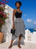 The Gingham Handkerchief Midi Skirt