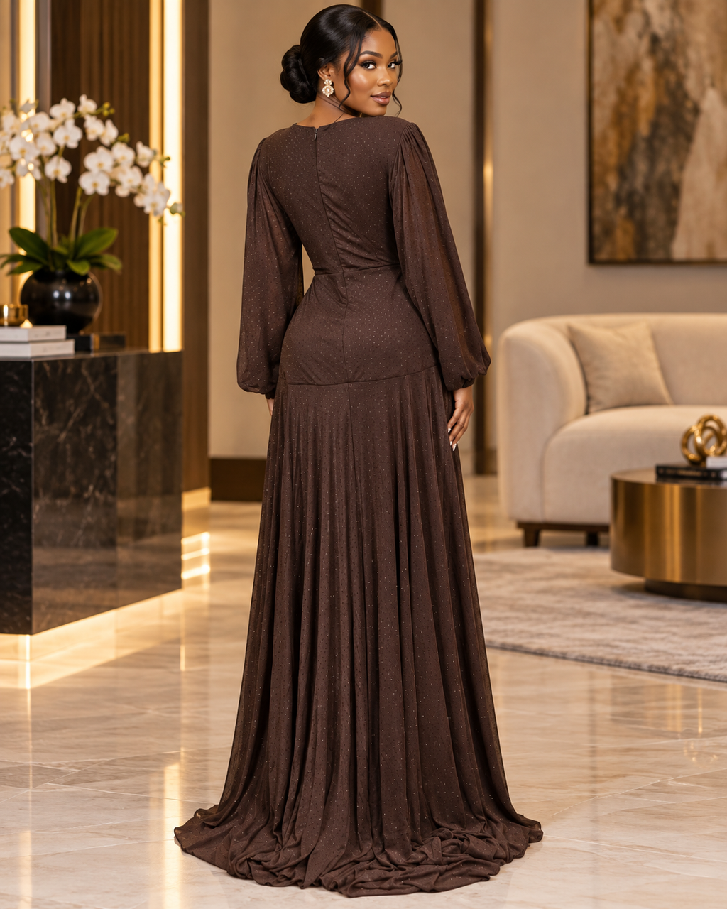 Alexa Draped Evening Gown