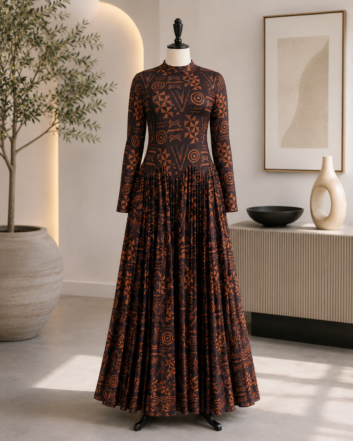 The Heritage Pleated Maxi Dress