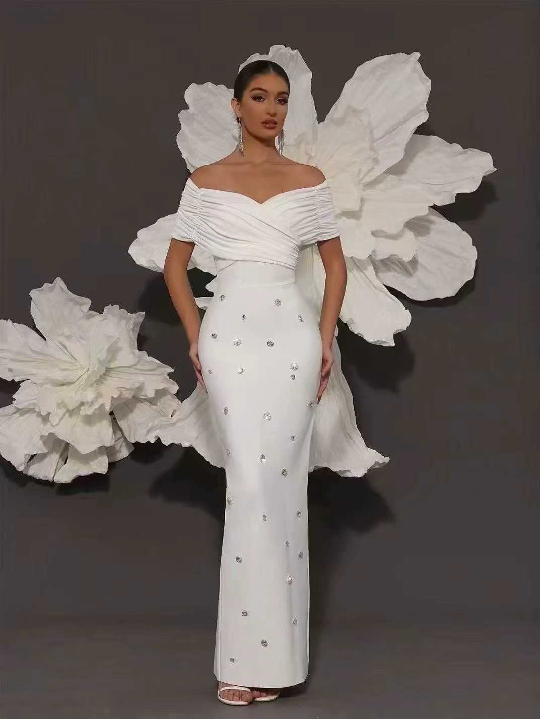Off-the-Shoulder Evening Gown