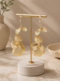 Golden Floral Drop Earrings