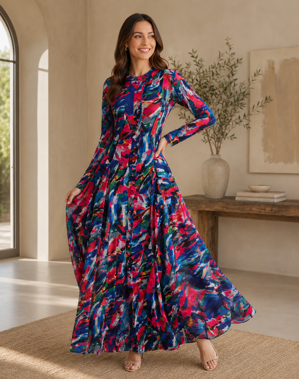 Abstract Elegance Mesh Dress Collection