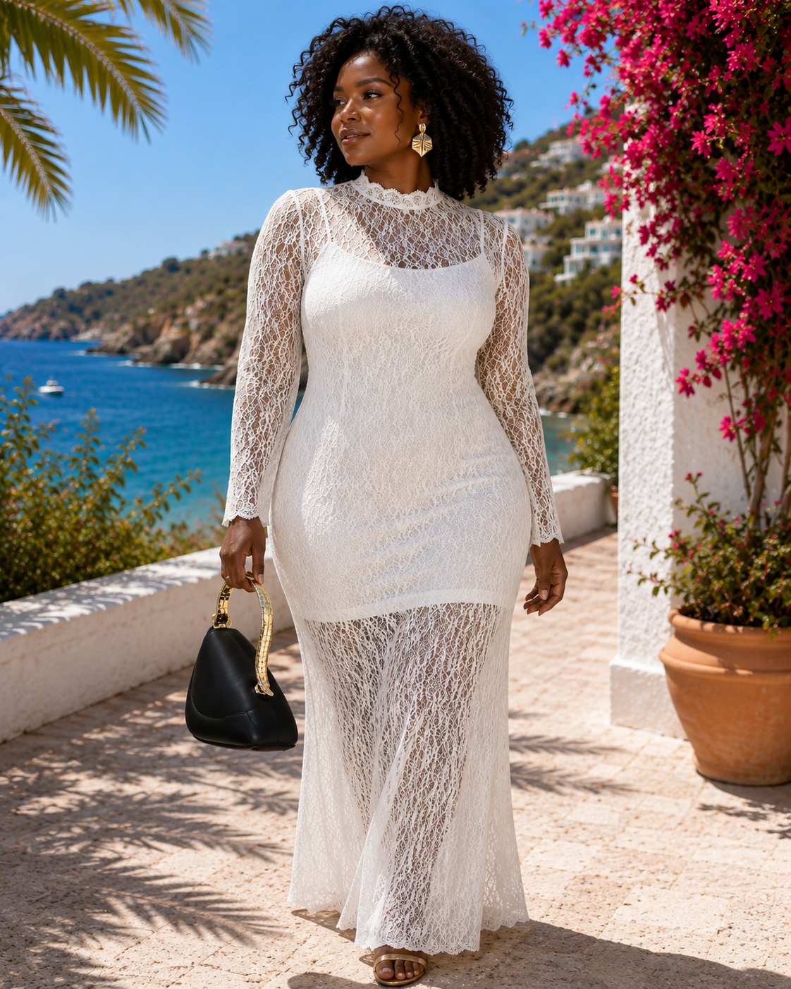 Ethereal Lace Elegance Maxi Dress