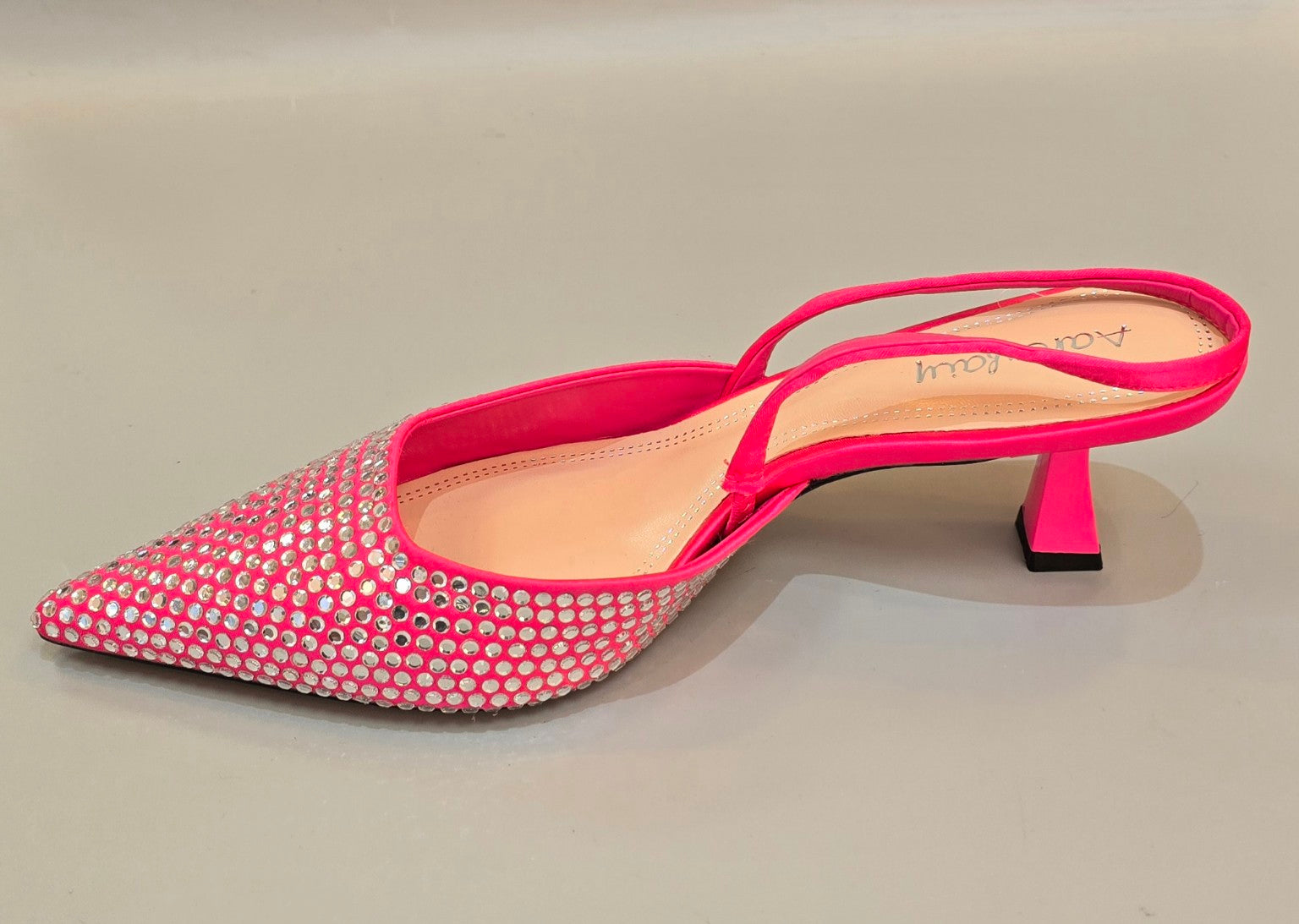 Rhinestone Slingback Heels in Electric Blue & Hot Pink