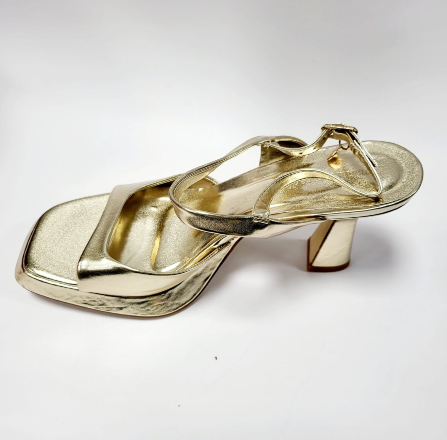 The Radiant Metallic Heeled Sandals