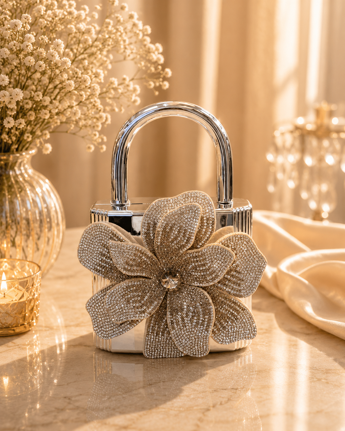 Crystal Bloom Luxe Minaudière