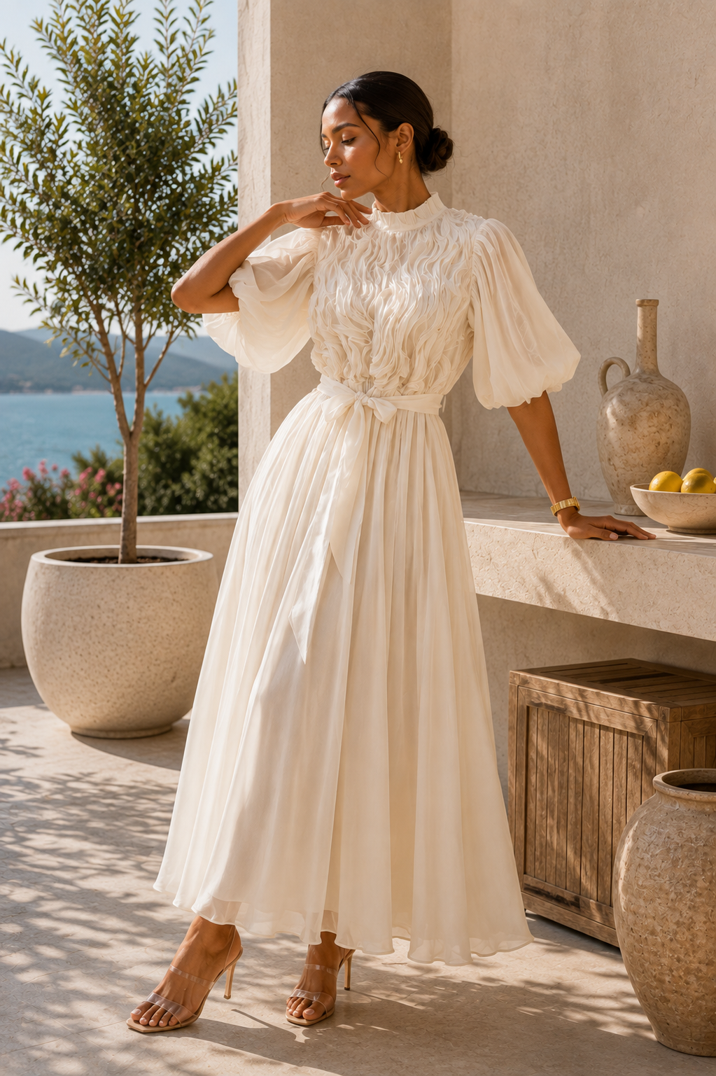 The Seraphina Sculpted Satin Maxi Dress