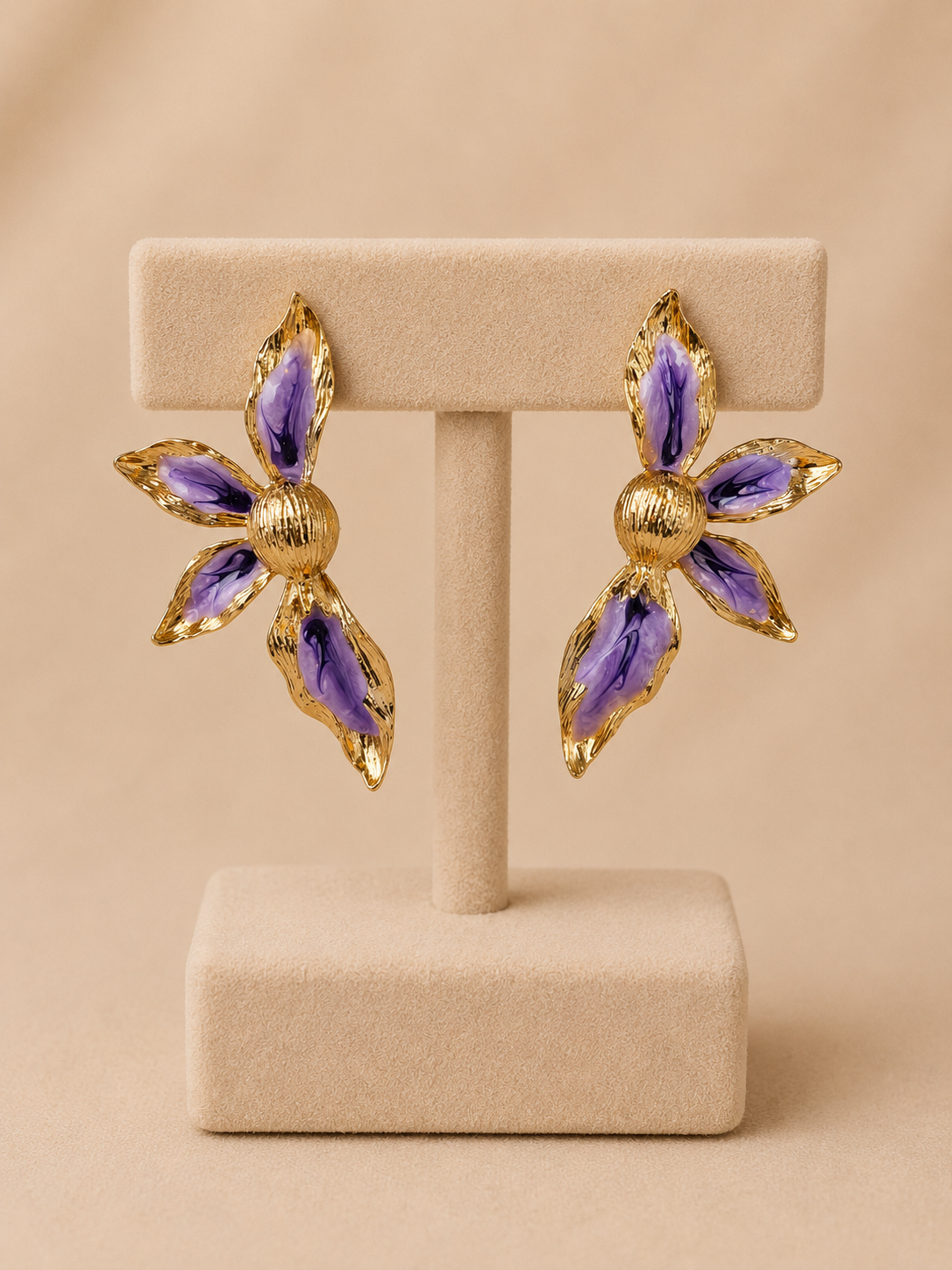 Lavender Bloom Floral Statement Earrings