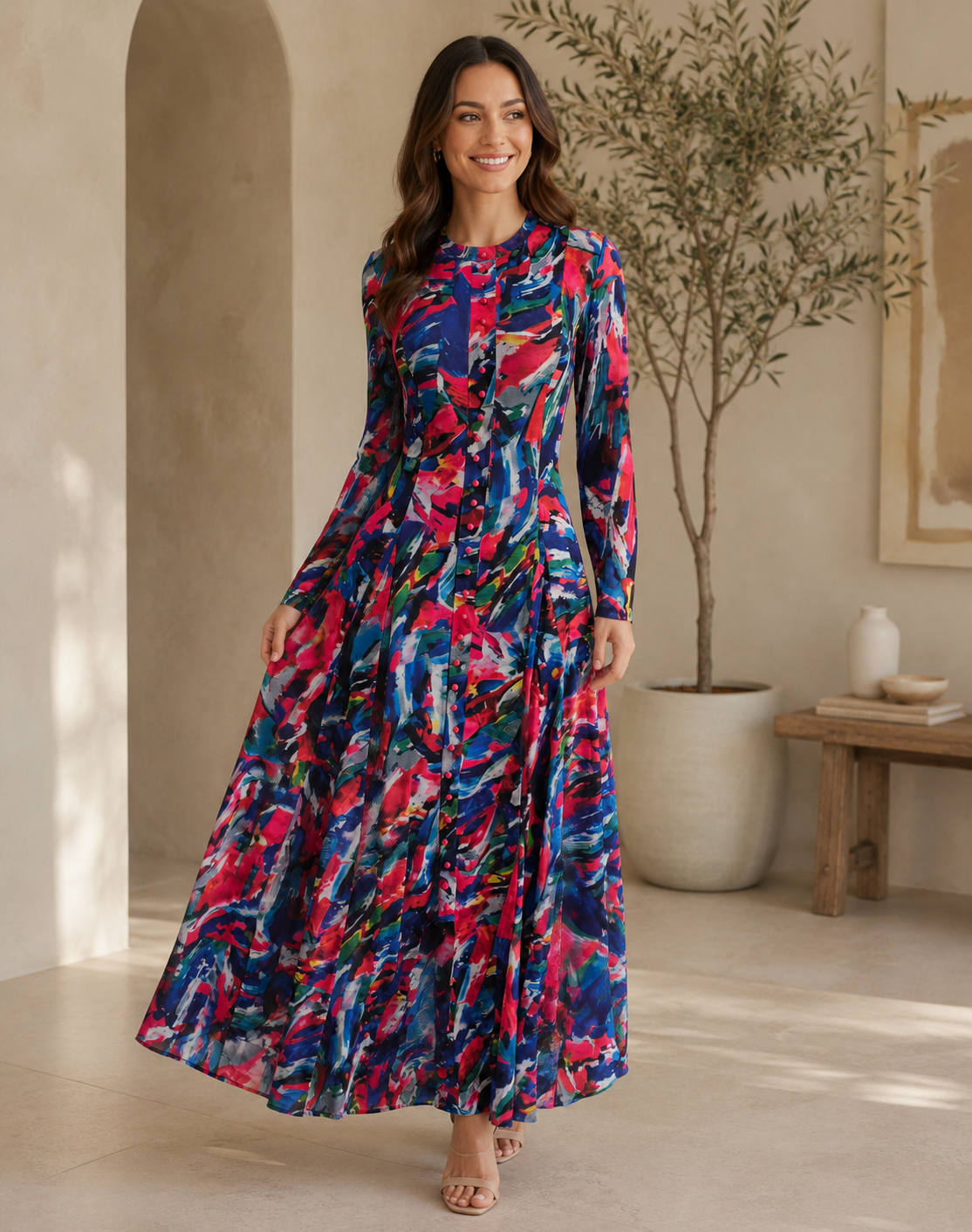 Abstract Elegance Mesh Dress Collection