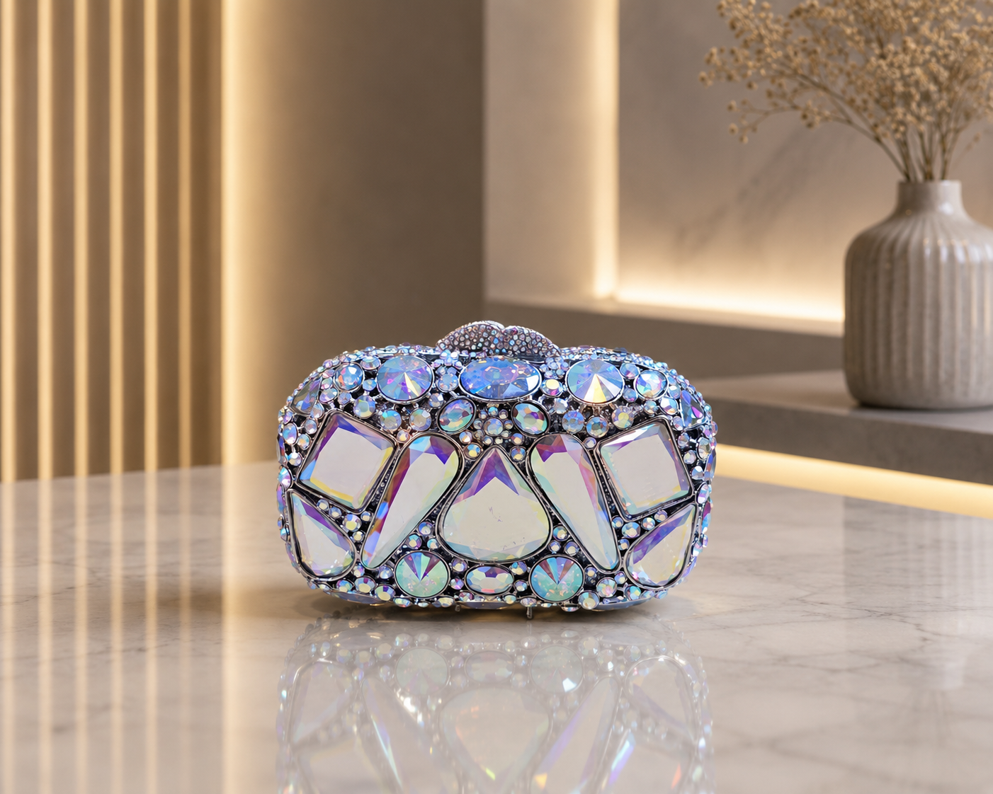 The Aurora Luxe Crystal Clutch