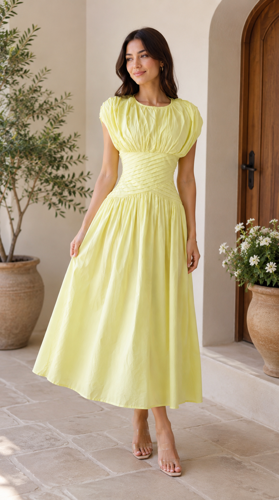 Ruched Waist Midi Dress Collection