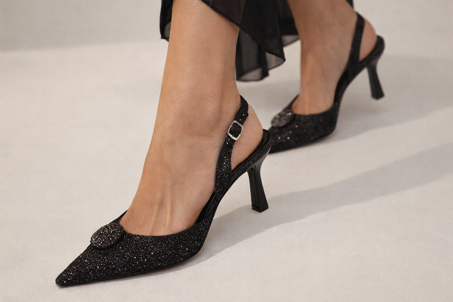 Radiant Rhinestone Slingback Heels