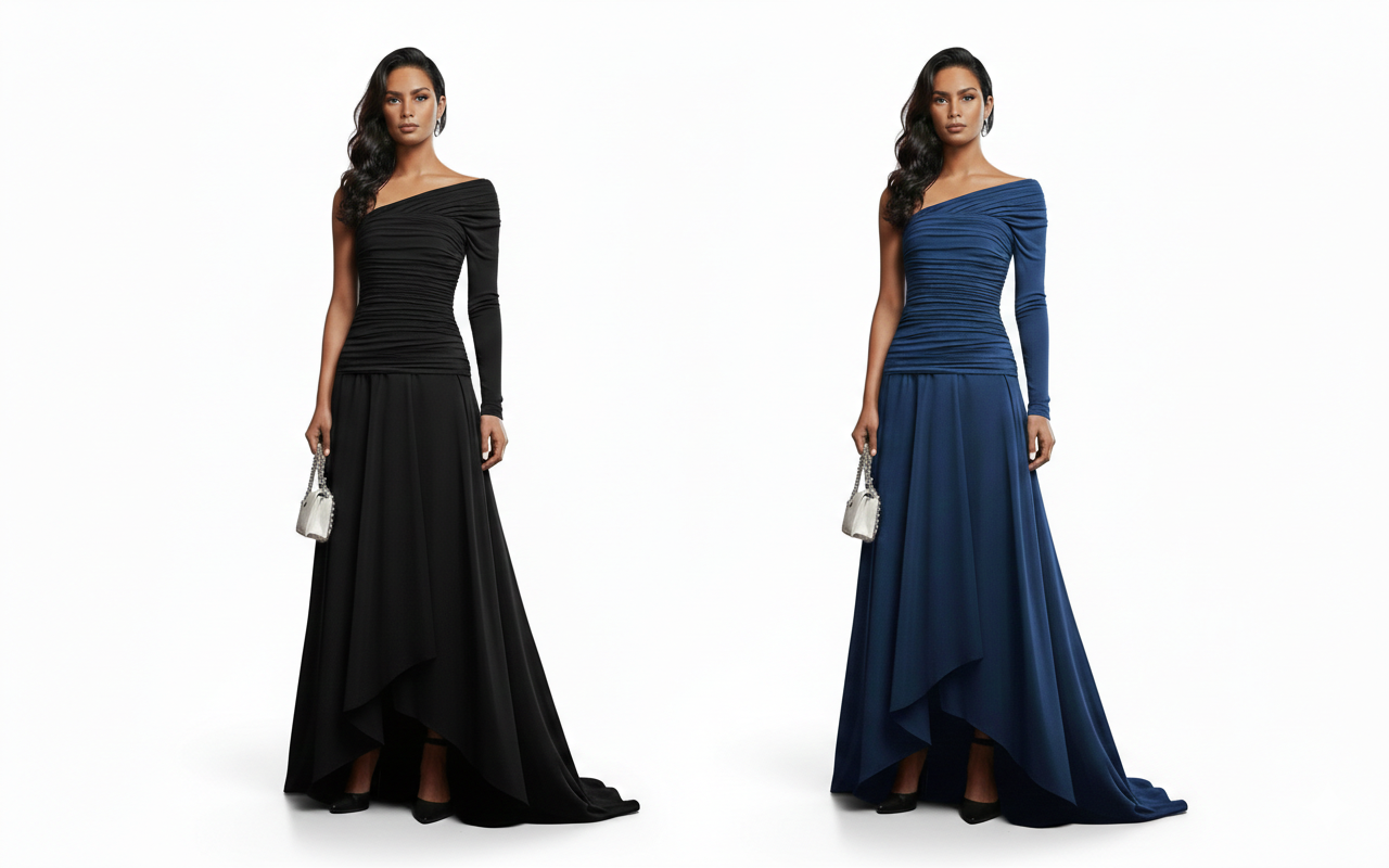 The Seraphina One-Shoulder Black Gown