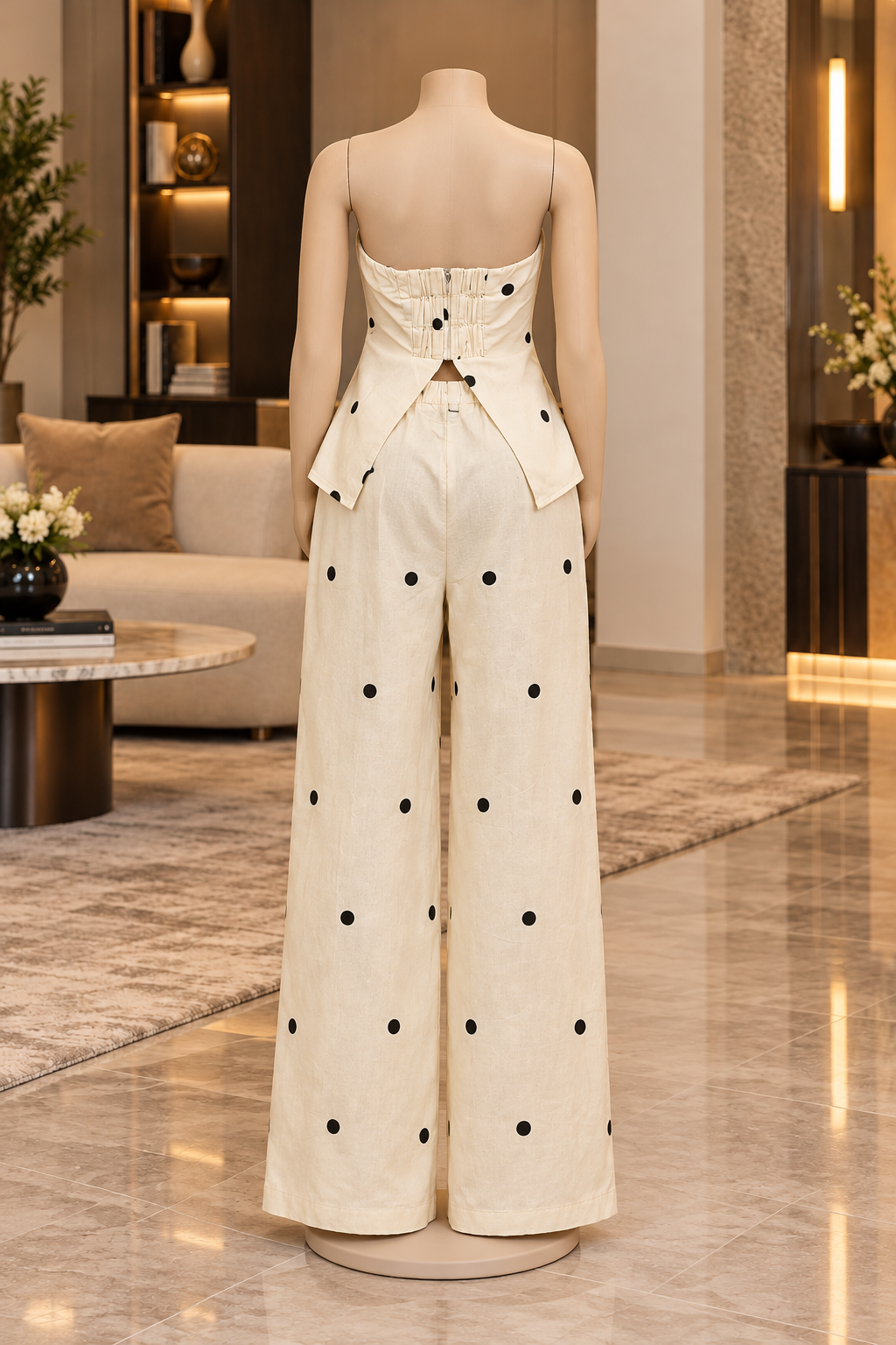 Celaya Polka Dot Bandeau Co-Ord Set
