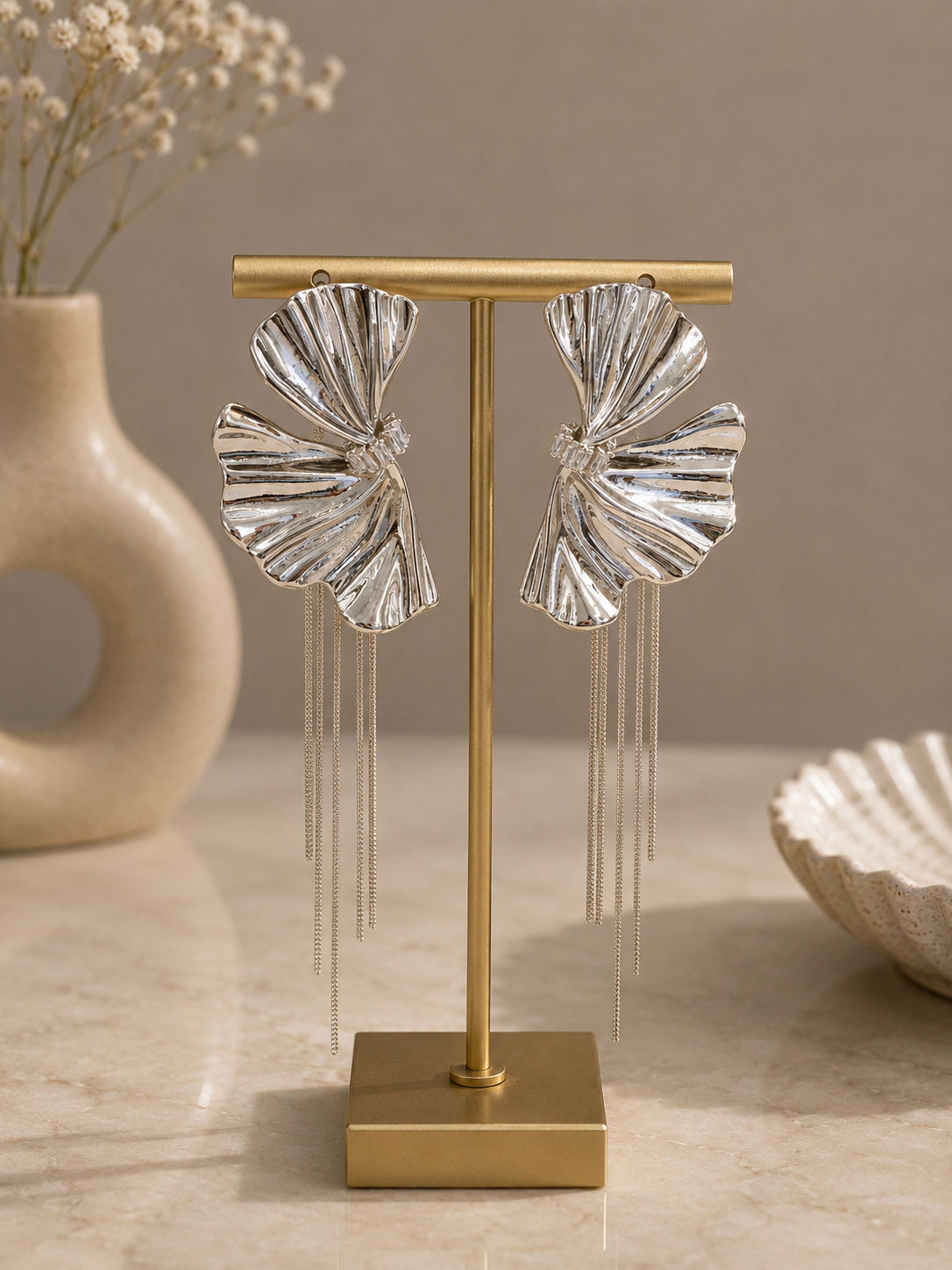 The Valencia Silver Statement Earrings