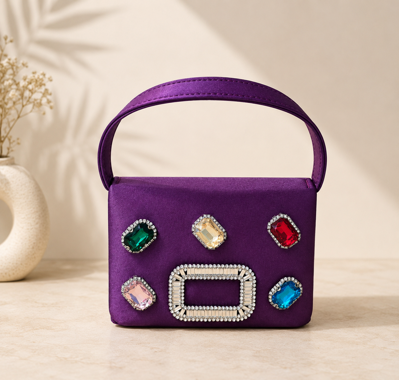 The Ruby Jewel Top Handle Bag