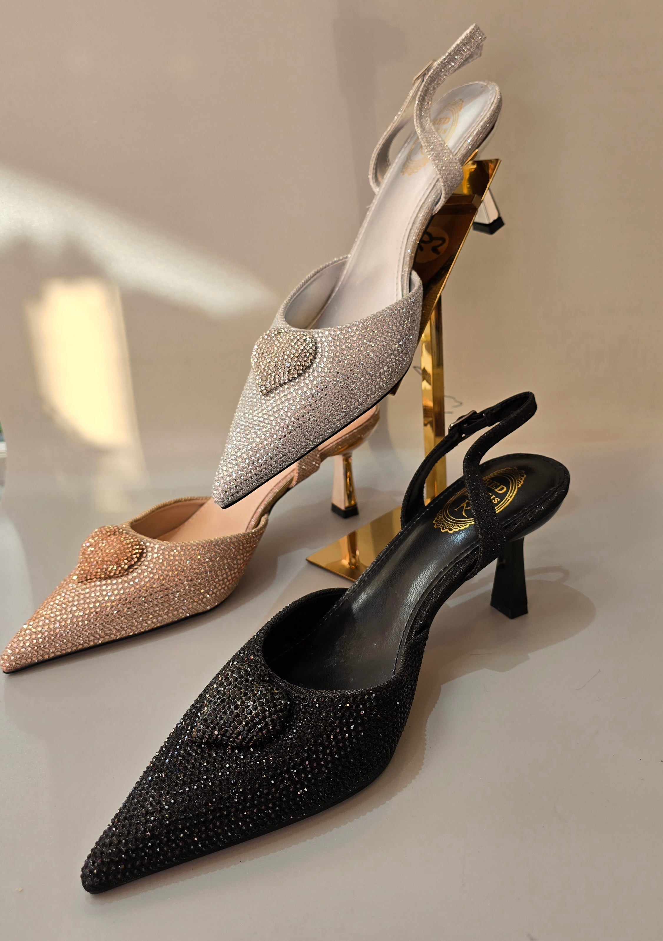 Radiant Rhinestone Slingback Heels