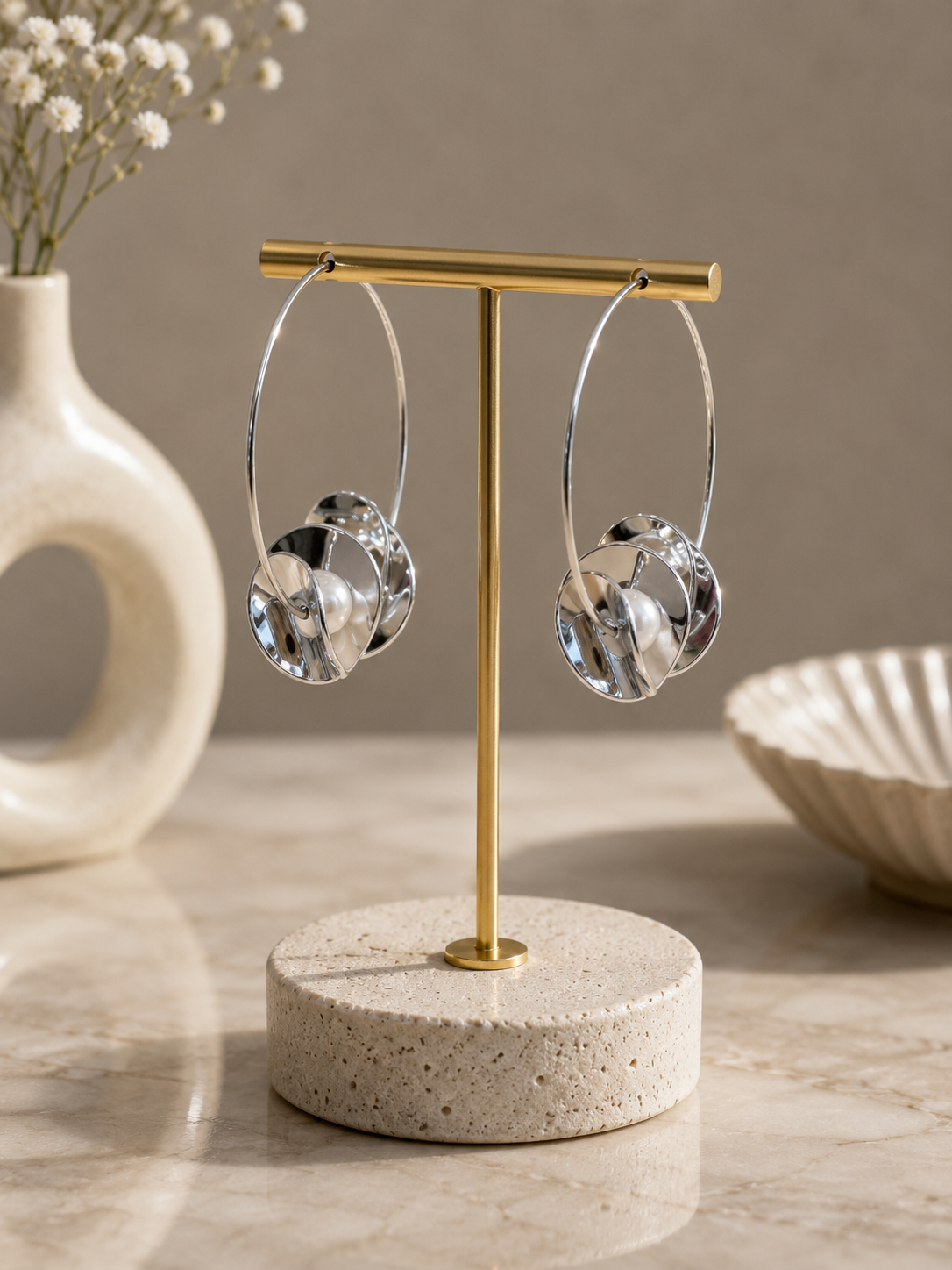 Lumière Charm Hoop Earrings