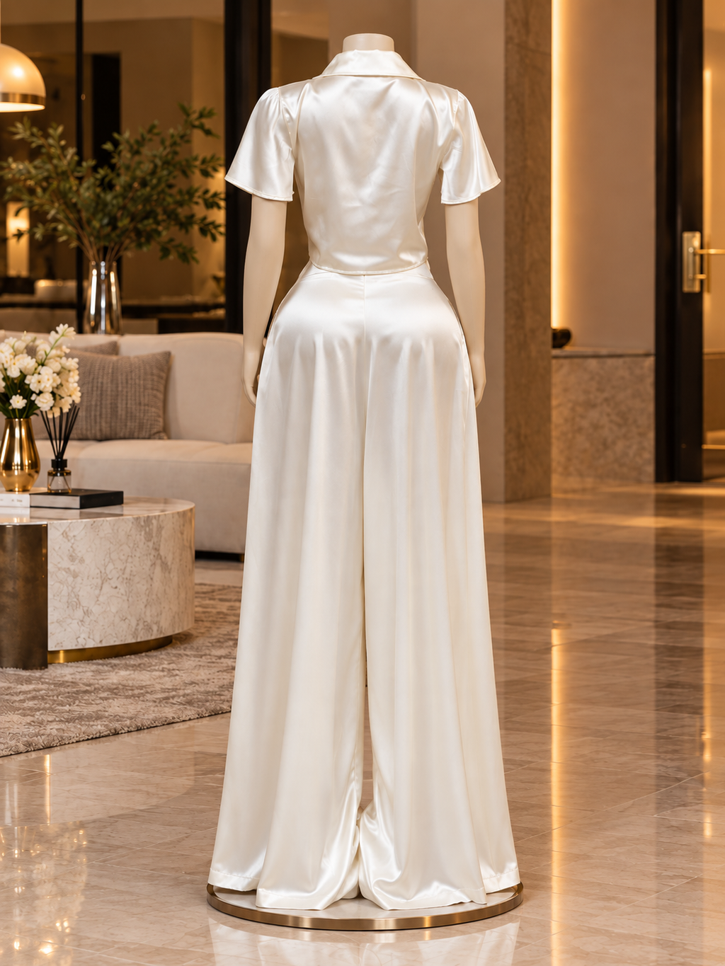 Élan Satin Tie-Front Co-Ord Set