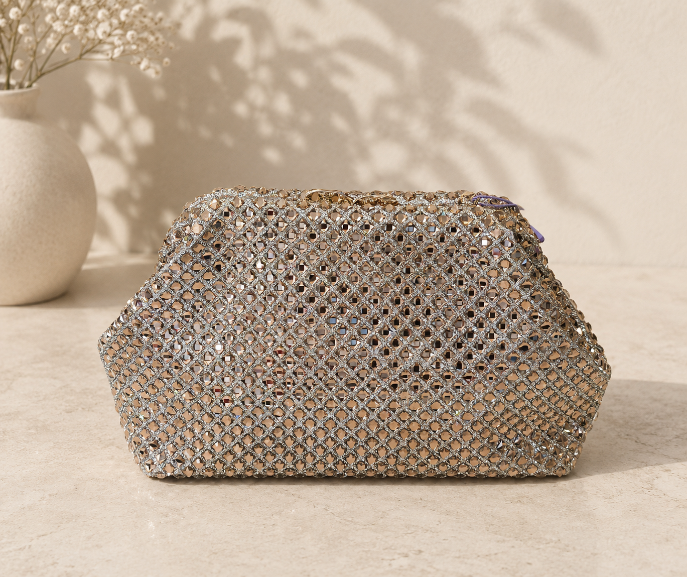 Crystal Mesh Evening Clutch