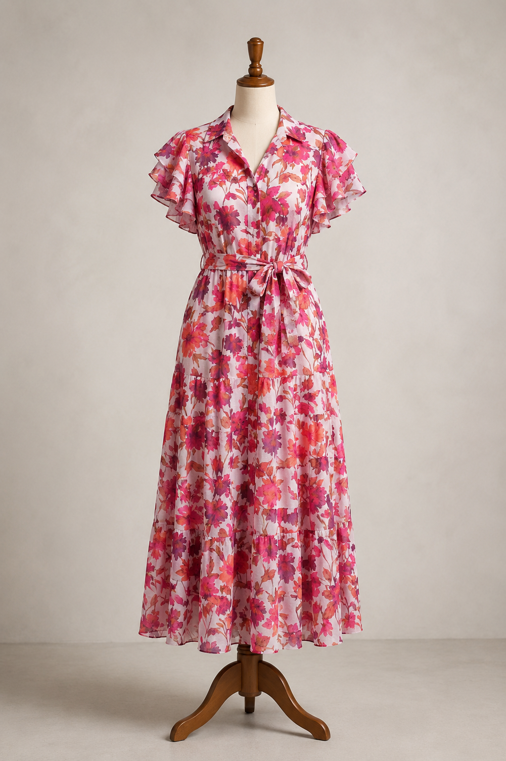 Blooming Sunset Tiered Maxi Dress