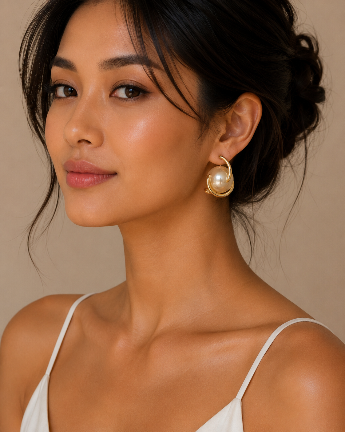 Celeste Pearl Orbit Stud Earrings