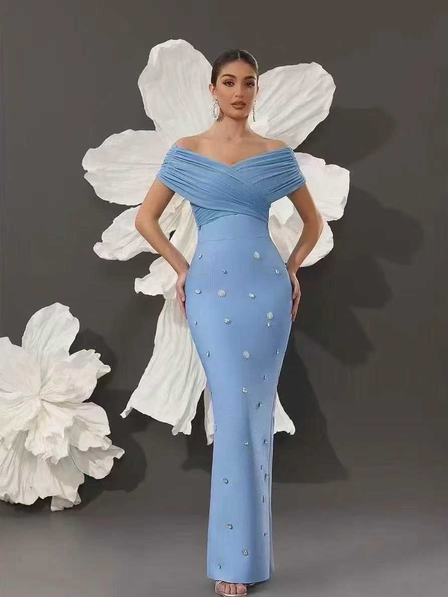 Off-the-Shoulder Evening Gown