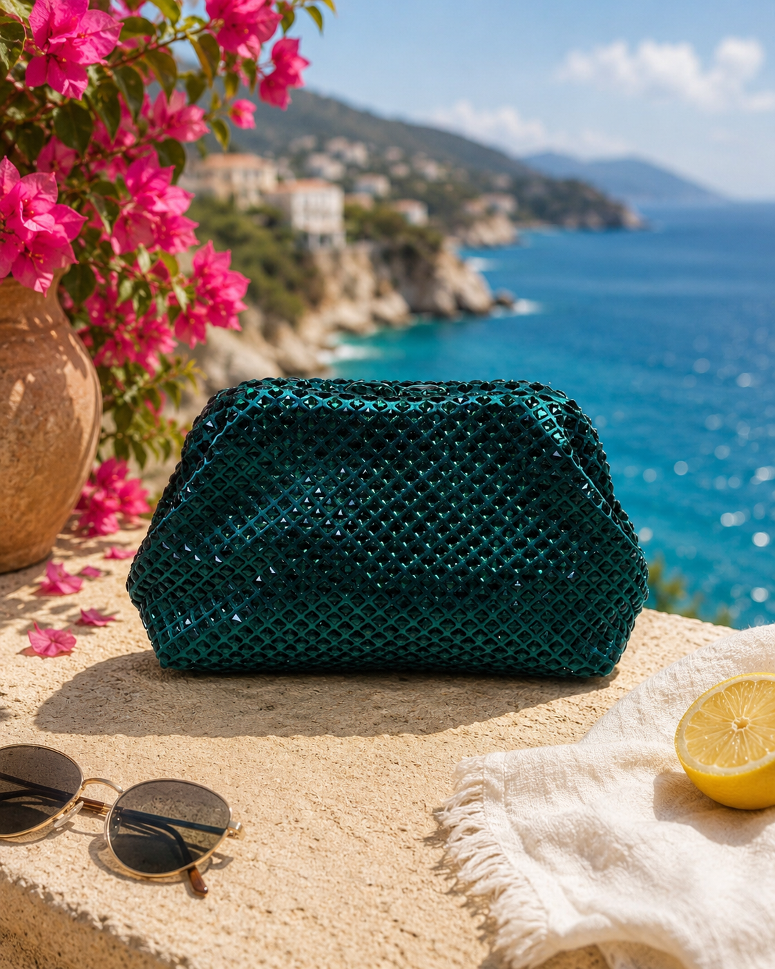 Crystal Mesh Evening Clutch