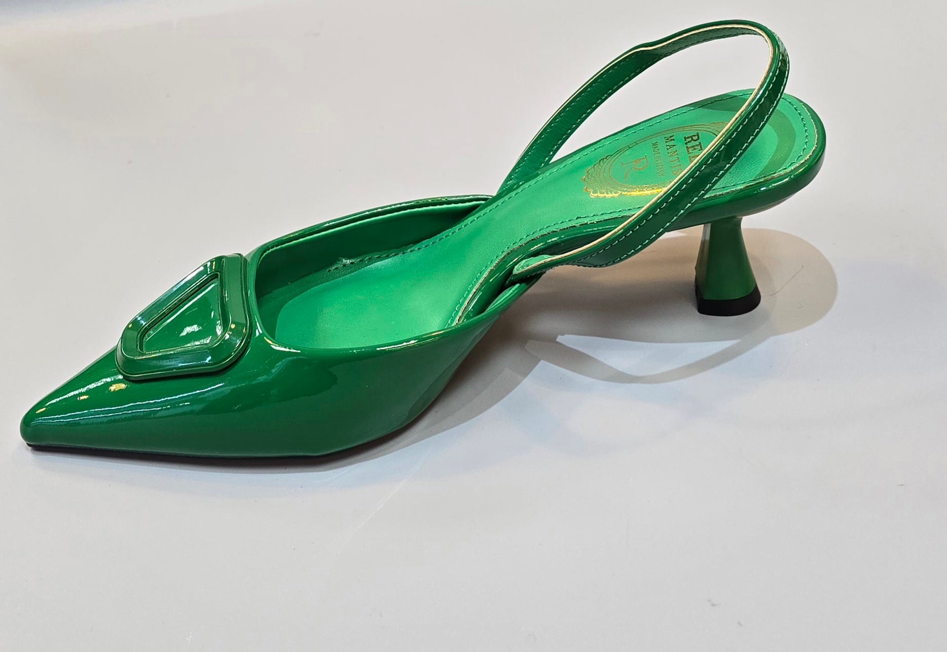 Emerald & Burgundy Gloss Slingback Heel
