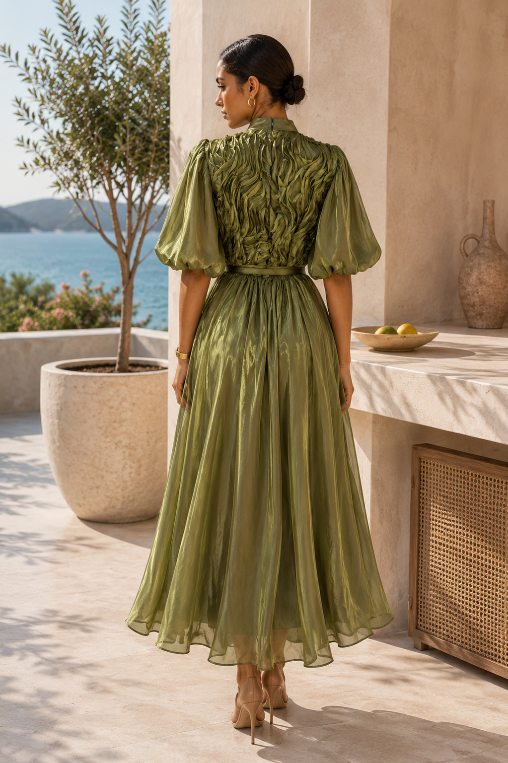 The Seraphina Sculpted Satin Maxi Dress