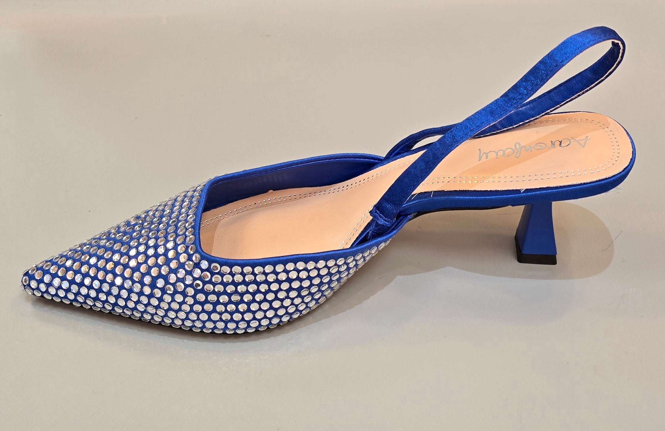 Rhinestone Slingback Heels in Electric Blue & Hot Pink