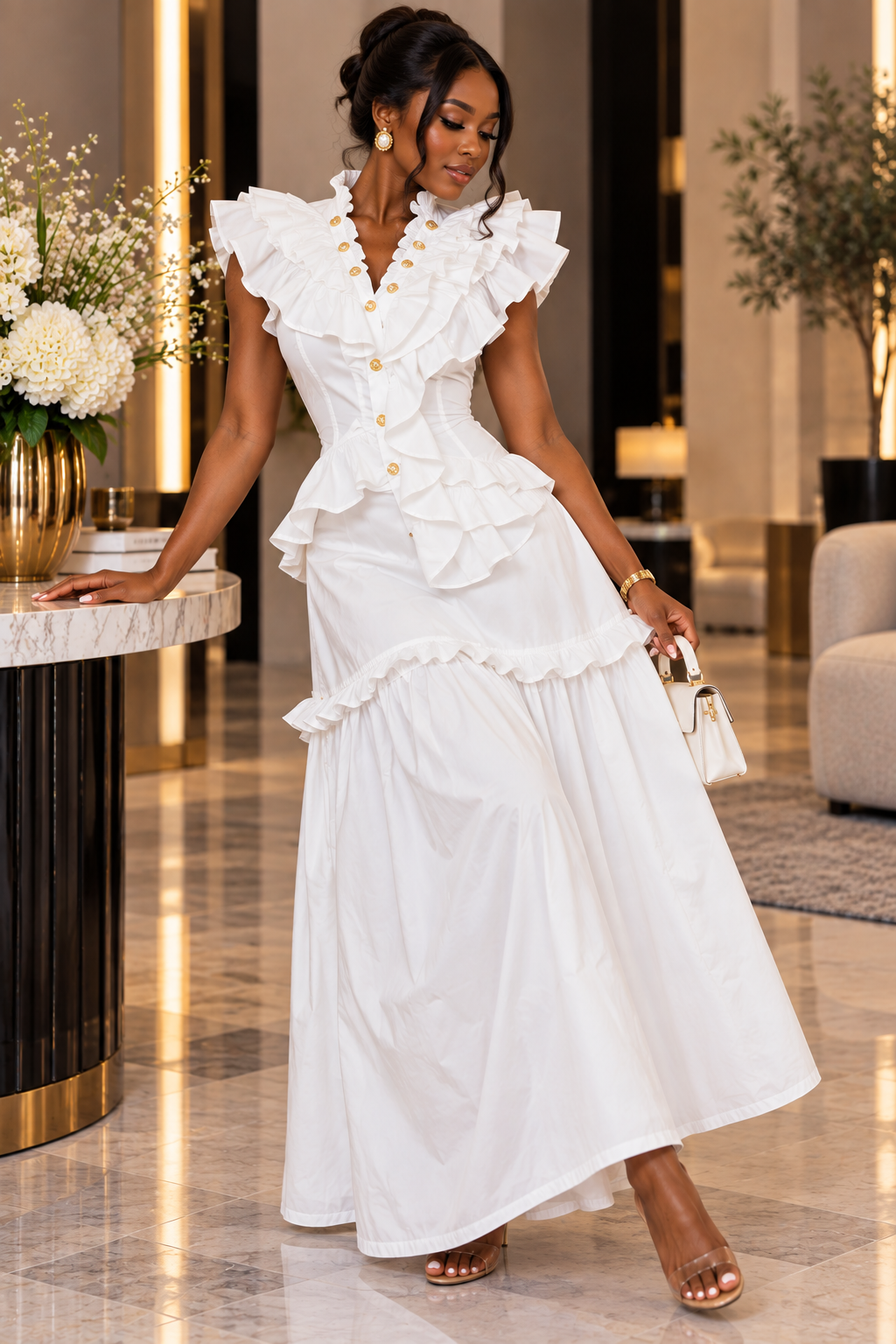 The Serena Ruffle Maxi Dress