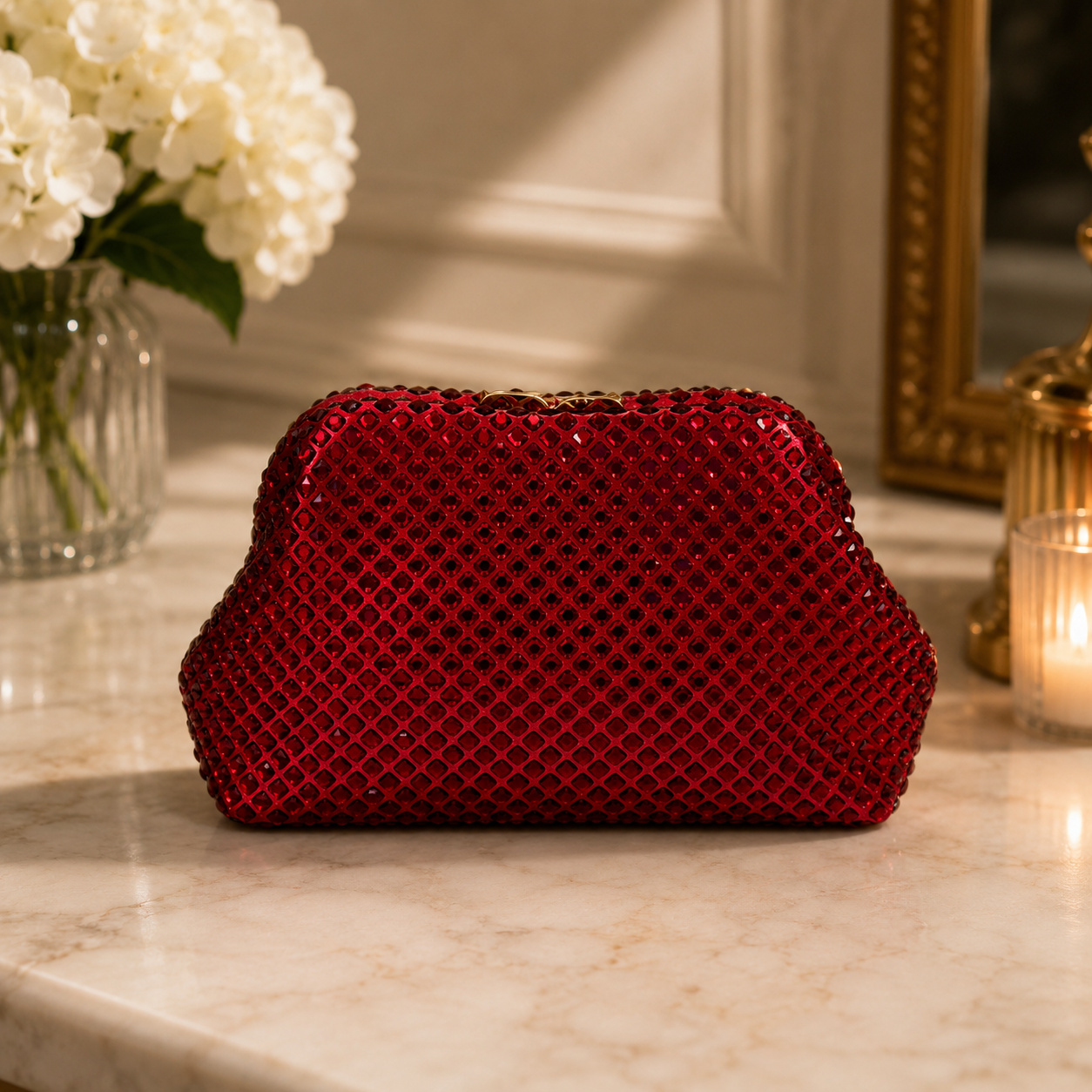 Crystal Mesh Evening Clutch