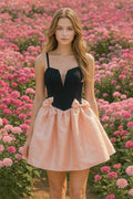 Pastel Pink Mini Dress with Bow Accents
