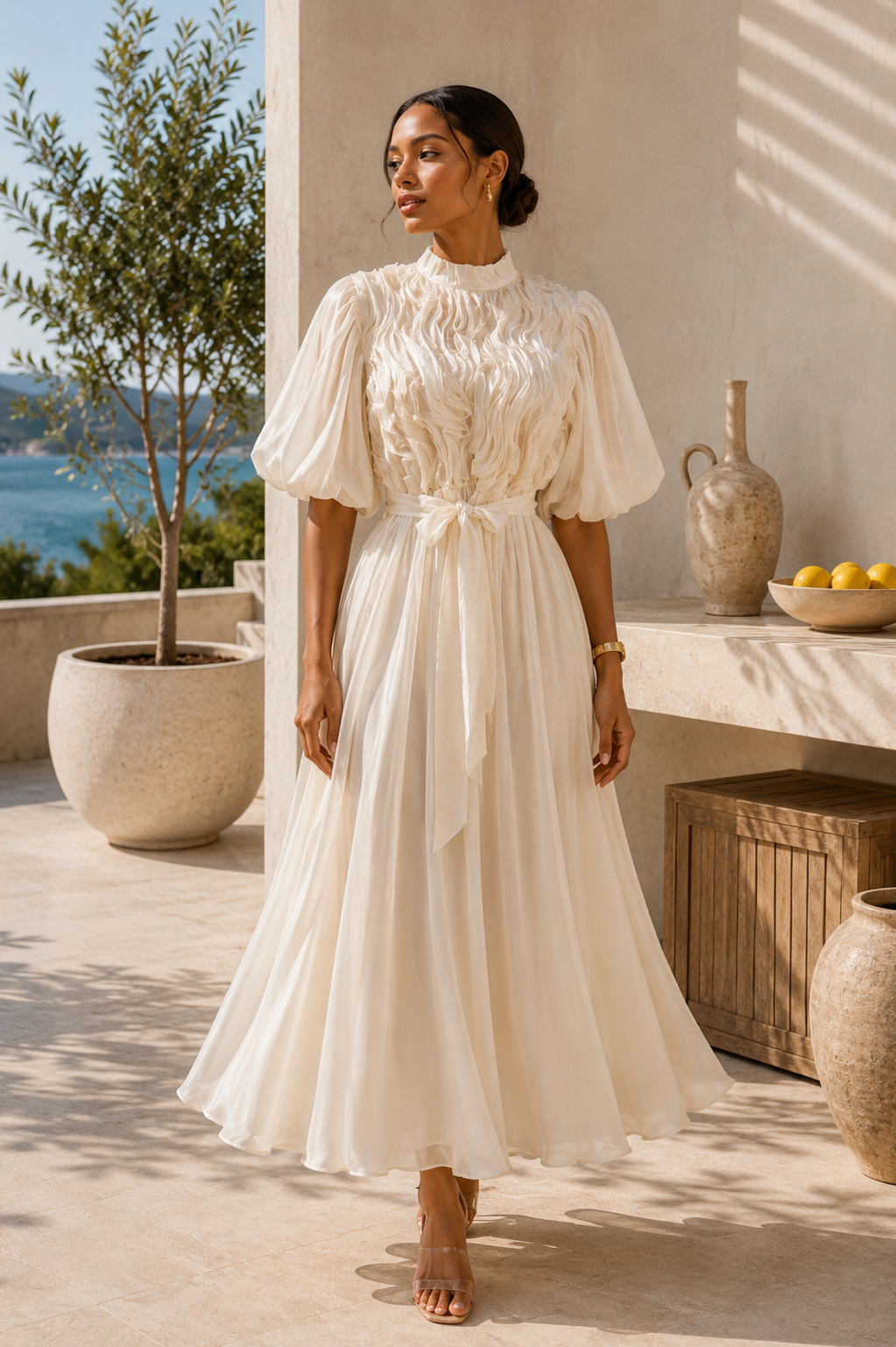 The Seraphina Sculpted Satin Maxi Dress