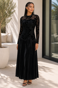 The Noirée Velvet Leaf Gown