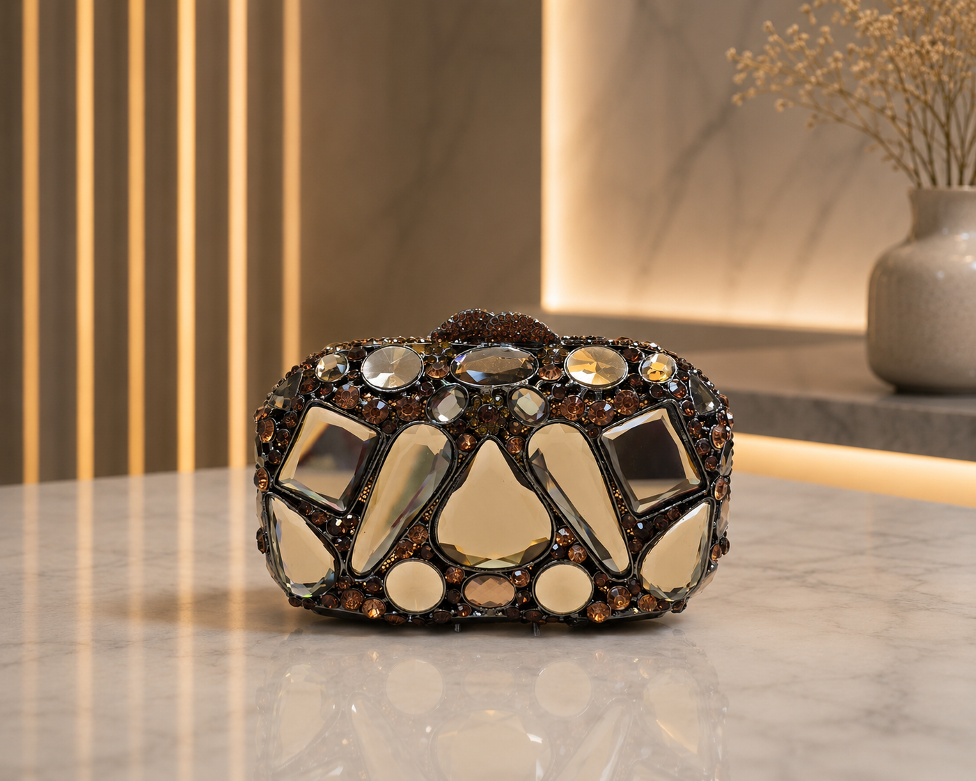 The Aurora Luxe Crystal Clutch