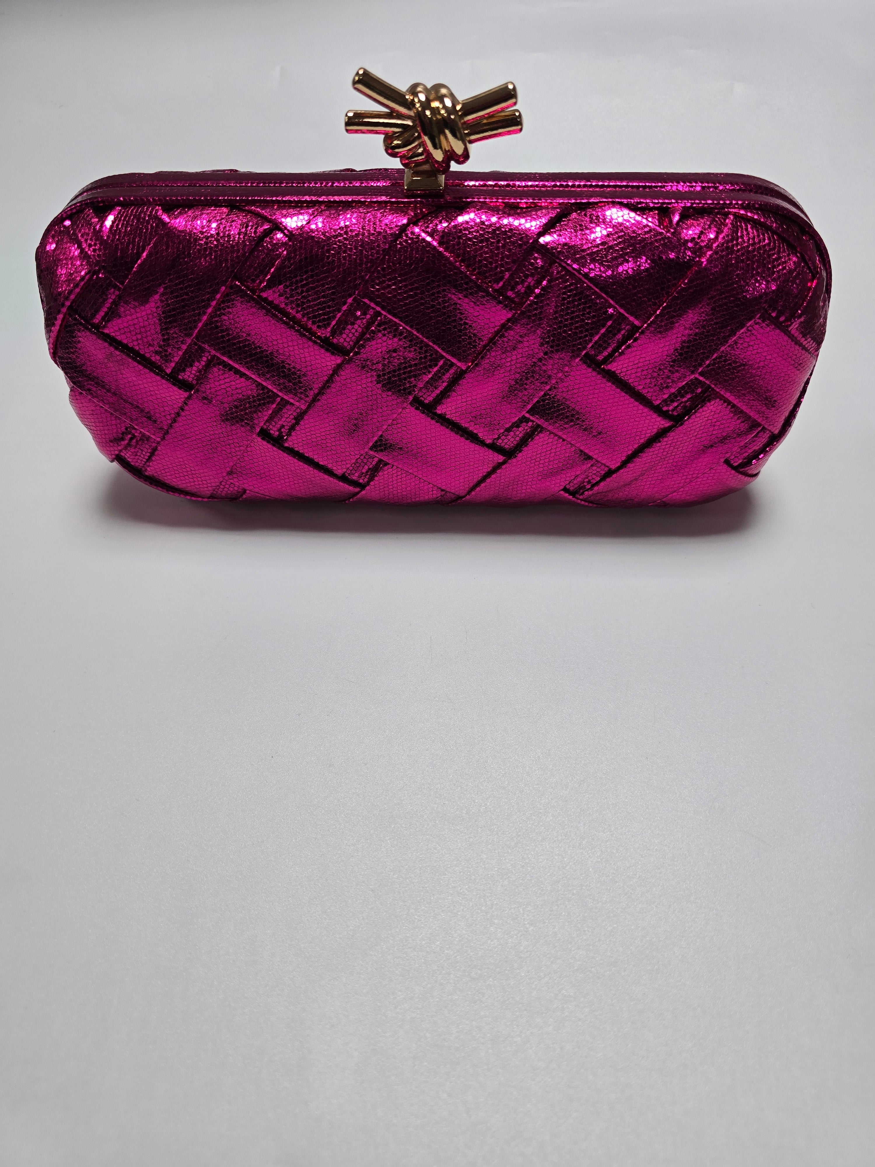 Metallic Criss Cross Clutch
