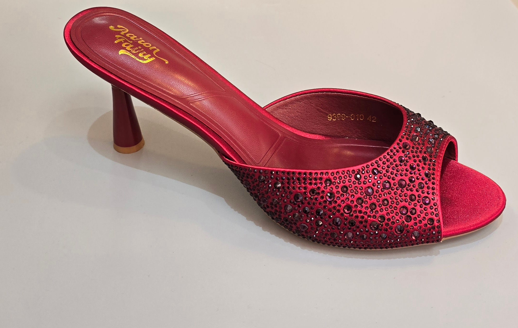 Rhinestone Glam Open-Toe Mule Heels Collection