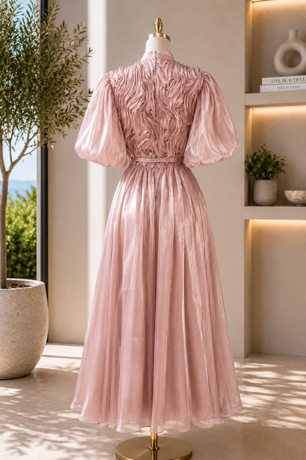 The Seraphina Sculpted Satin Maxi Dress