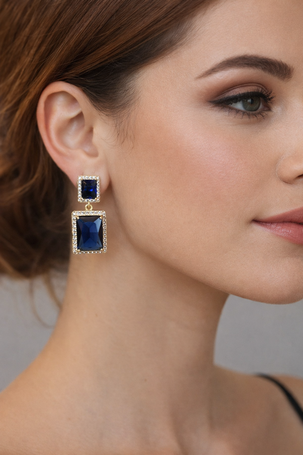 Luxe Gold Prism Collection Double-Dop Statement Earrings