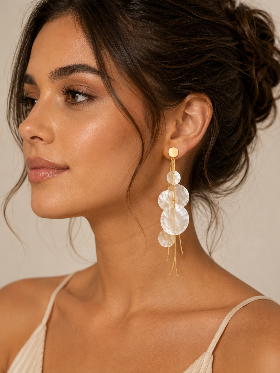 Luna Cascade Mother of Pearl Earrings